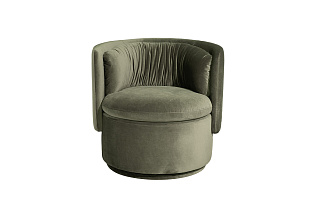 Кресло поворотное велюровое зеленое