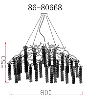 Люстра круглая со стеклянными подвесами золото