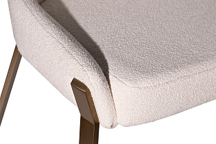 Стул обеденный букле белый/бронза